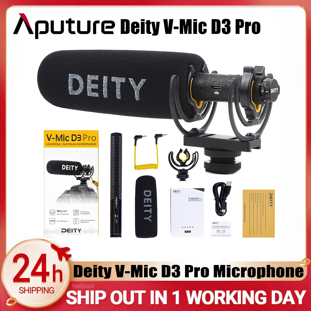 Суперкардиоидный направленный микрофон Deity V-Mic D3 Pro с полярным рисунком