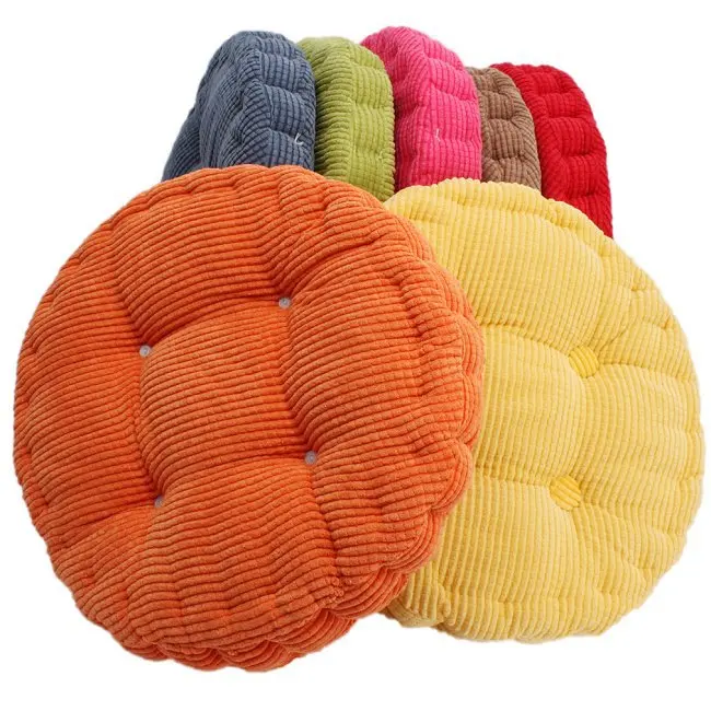 

Round Shape Plaid Chair Pad Cushion Thicker Soft Washable Cotton Seat Cushion Colorful Home Decor Floor Mat Cushion