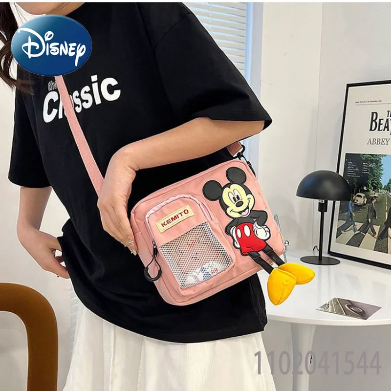 Disney Shoulder Bag for Girls Crossbody Bag Mickey Mouse Durable Canvas Crossbody Side Bag Female Cute Luxury Free Shipping