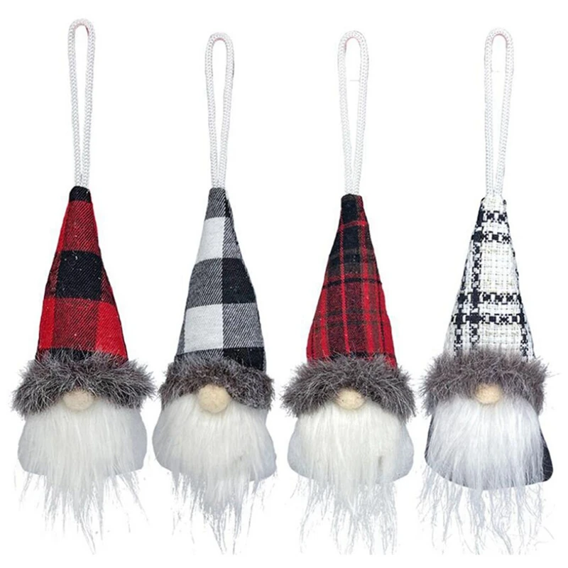 

Рождественские украшения для дома, Безликие куклы гном, подвески на рождественскую елку, новогодние и рождественские украшения, 4 упаковки