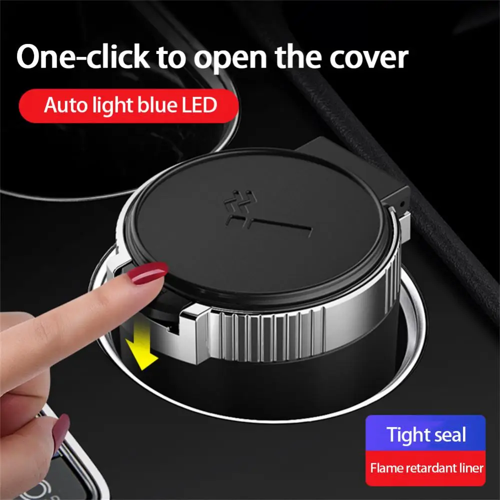 

Car Ashtray Portable With Led Light Cigarette Ash Holds Cup Universal Practical Vehicle Ashtray Car Accessories Creative