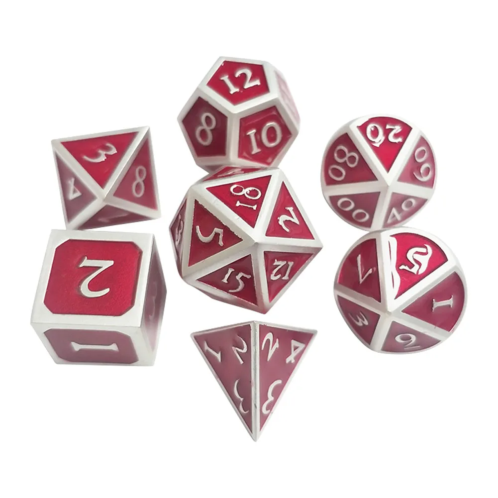 

7pcs Home Props Party Easy Read Entertainment Gift Toys KTV Bar Polyhedral Dice Set Table Digital Number Board Game Zinc Alloy