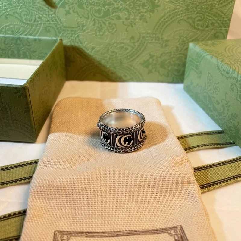 

925 Sterling Silver Women's Ring Original Jewelry With Box For Holiday Gifts, Luxury Design Simple Banquet Party 1:1