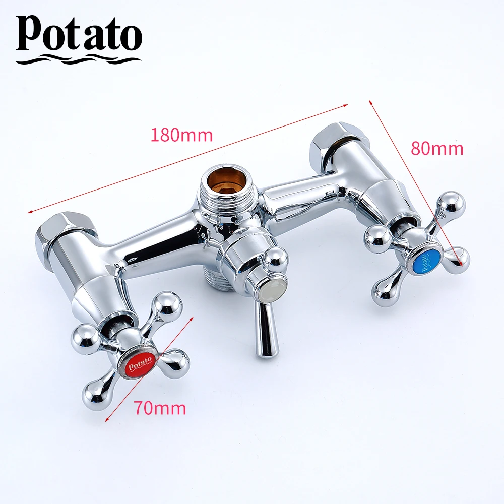 potato bathroom faucets economic zinc trough bathtub sprayer double control bath mixer with shower head p2265 free global shipping