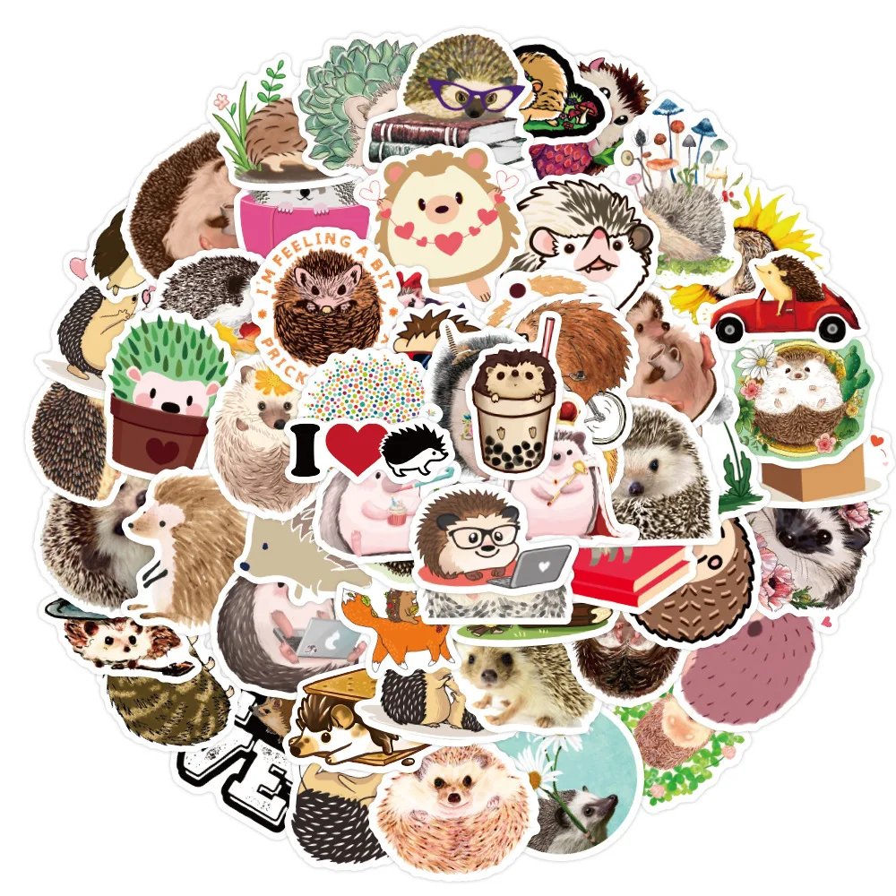 60 шт. водонепроницаемые наклейки Ежик