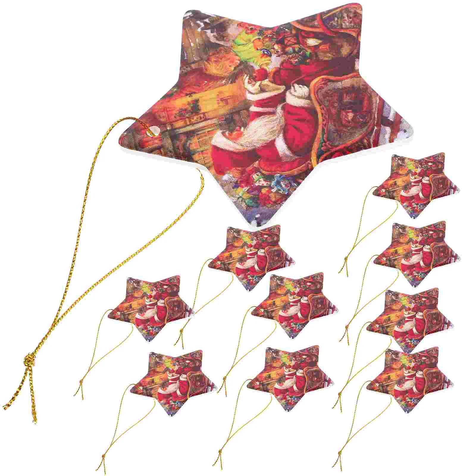 

10pcs Christmas Star Hanging Decoration Star Hanging Ornament Christmas Tree Decoration