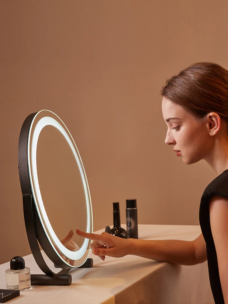 

Makeup Mirror Desktop Led with Light Fill Charging Dressing Table Rotatable