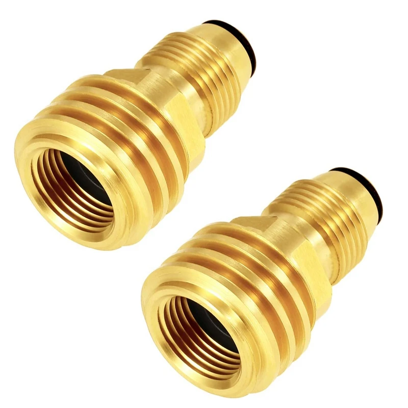 

2Pcs Propane Tank Adapter Solid Brass Regulator Valve Safety POL-LP Tank Convert To QCC1/Type1 For Camping Stove