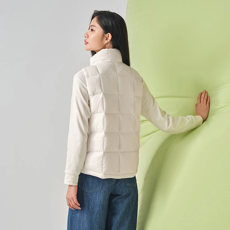 TANBOER Ultralight Winter Varsity Sleeveless Jackets Stand Collar Girls 90% Duck Down Women Vest TB330006