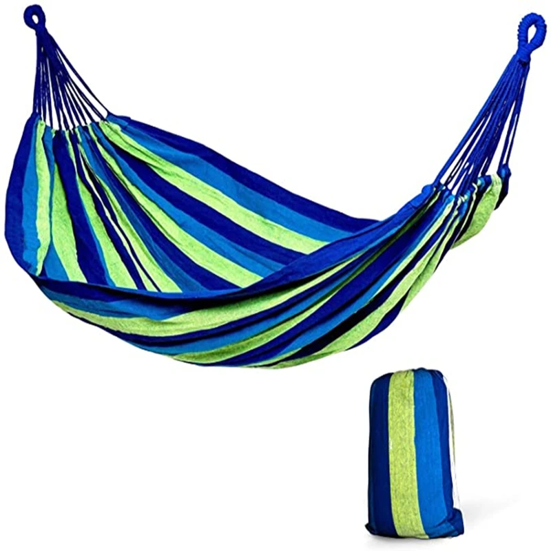 Double Hammock Two Person Bed For Backyard Porch Patio Outdoor Indoor Hanging Chair Hammock Garden Furniture giantex wood rocking chair porch rocker patio deck garden backyard furniture white new living room chair hw56354wh