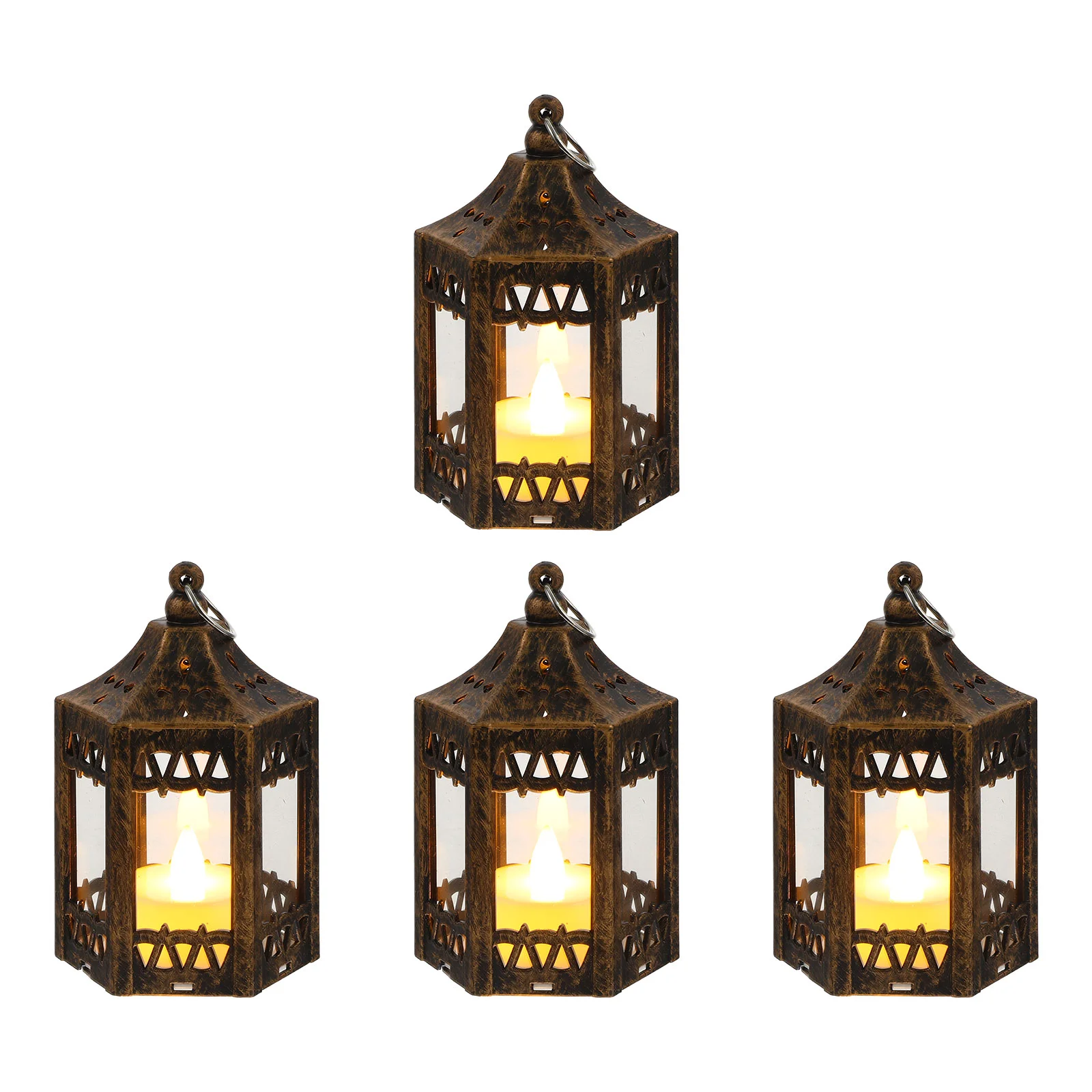 

Tealight Holder LED Lamp Model Flameless Lantern Party Decoration Shaking Light Retro Carry