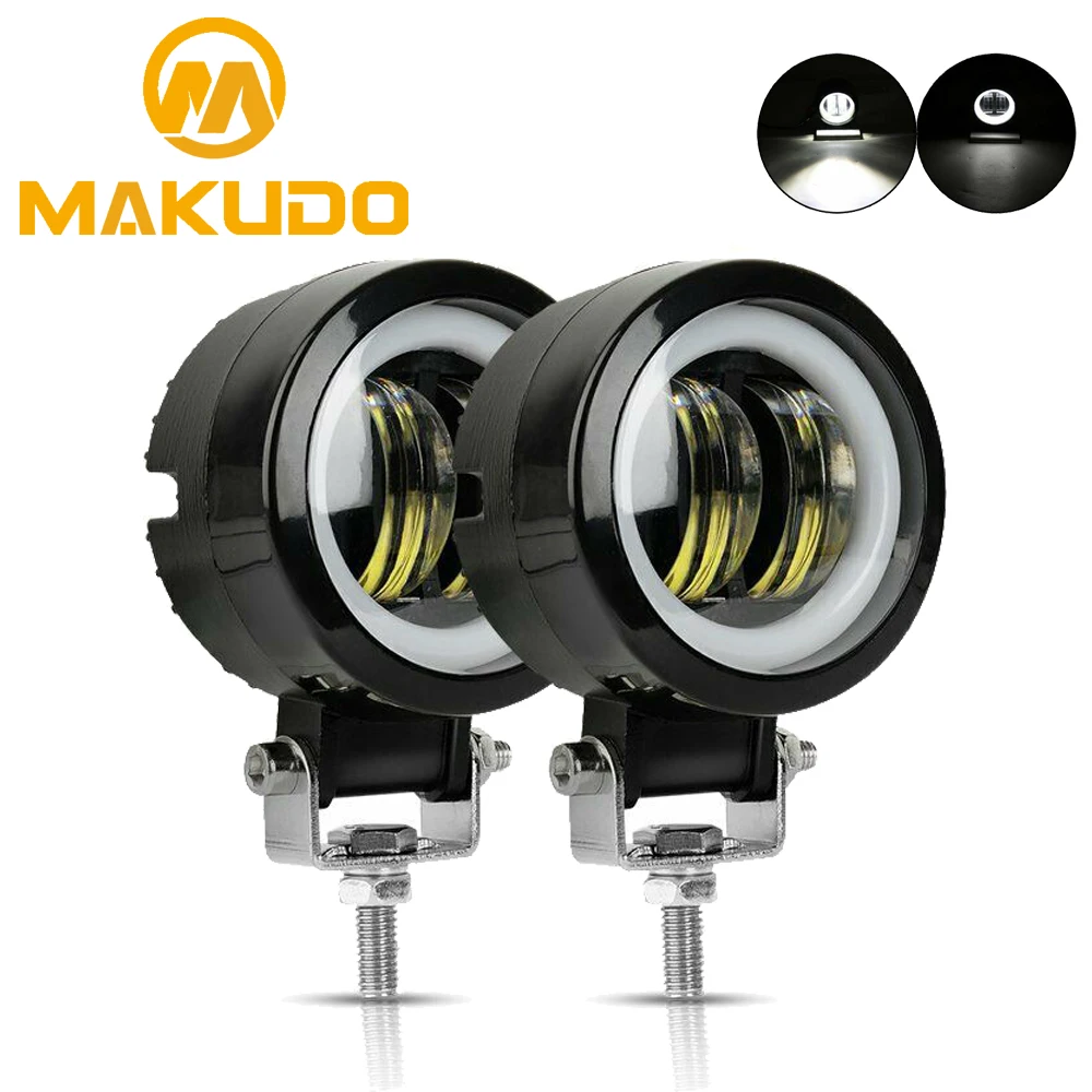 

MAKUDO 2x3 дюйма 20 Вт кругласветодиодный светодиодная противотуманная фара для внедорожника вездехода светодиодная фара рабочего света для гр...