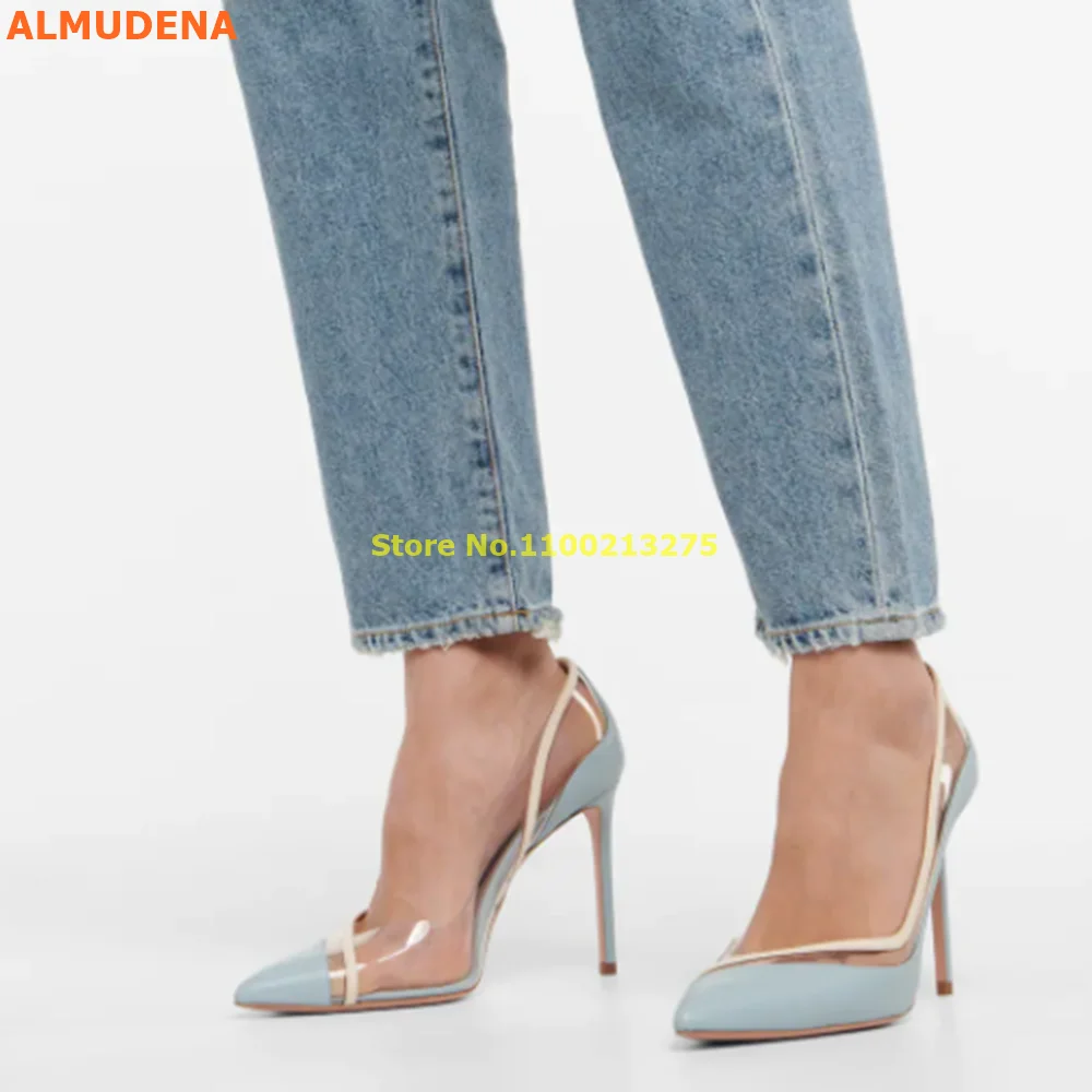 Туфли-лодочки женские атласные заостренный носок без застежки на тонком высоком