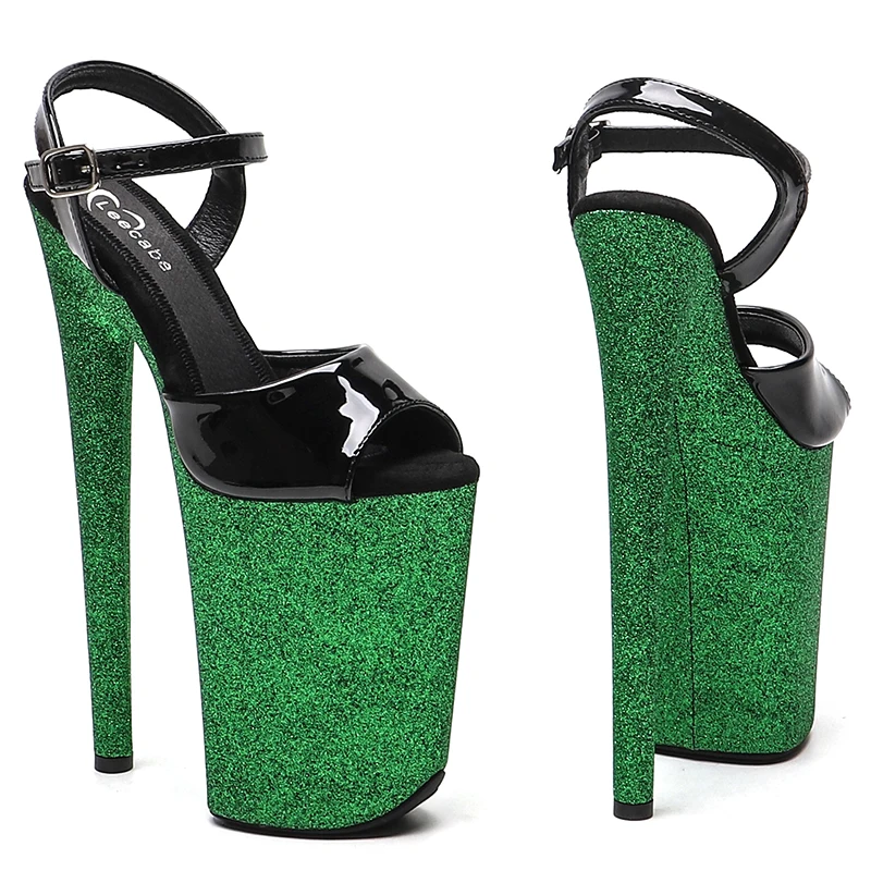 Leecabe/23 см/9 дюймов лакированные верхние сандалии с открытым носком модные