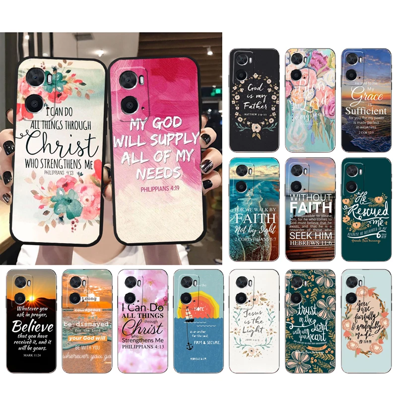 

Phone Case for OPPO A96 A91 A54 A74 A94 A53S A15 A16 A17 Reno 2 2Z Reno 6 7 8 Bible verse Jesus Christian Case