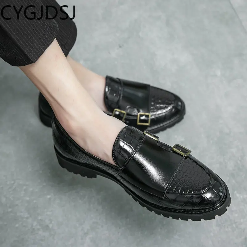 

Double Monk Strap Shoes for Men Loafers Luxury Men Italiano Formal Shoes Business Suit Slip on Shoes Men Casuales Erkek Ayakkabı