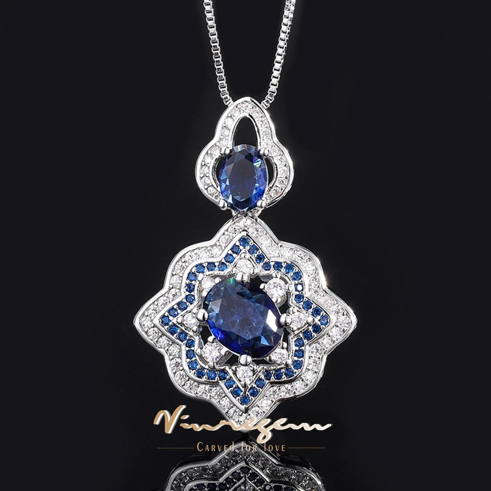 Винтажное колье Vinregem с драгоценным камнем, сапфиром, рубином, цветком, подвеска, подарки, ювелирные украшения для женщин, оптовая продажа