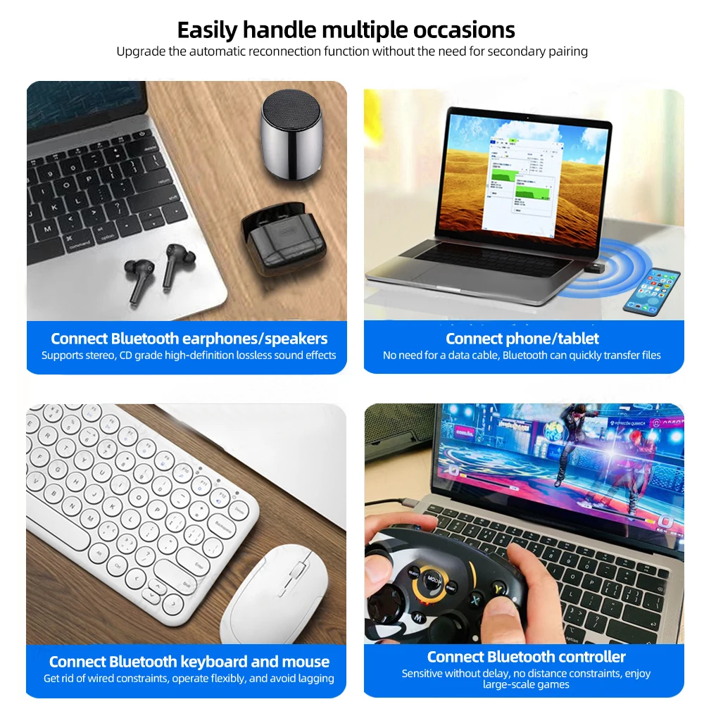  KEBIDUMEI USB-адаптер Wi-Fi 900 Мбитс, приемник Bluetooth 5.4, Wi-Fi-донгл 2,4G5ГГц, 802.11AC, мощная антенна, сетевая карта для ПК (art.: 3920dc75016ae) - 3920dc75016ae
