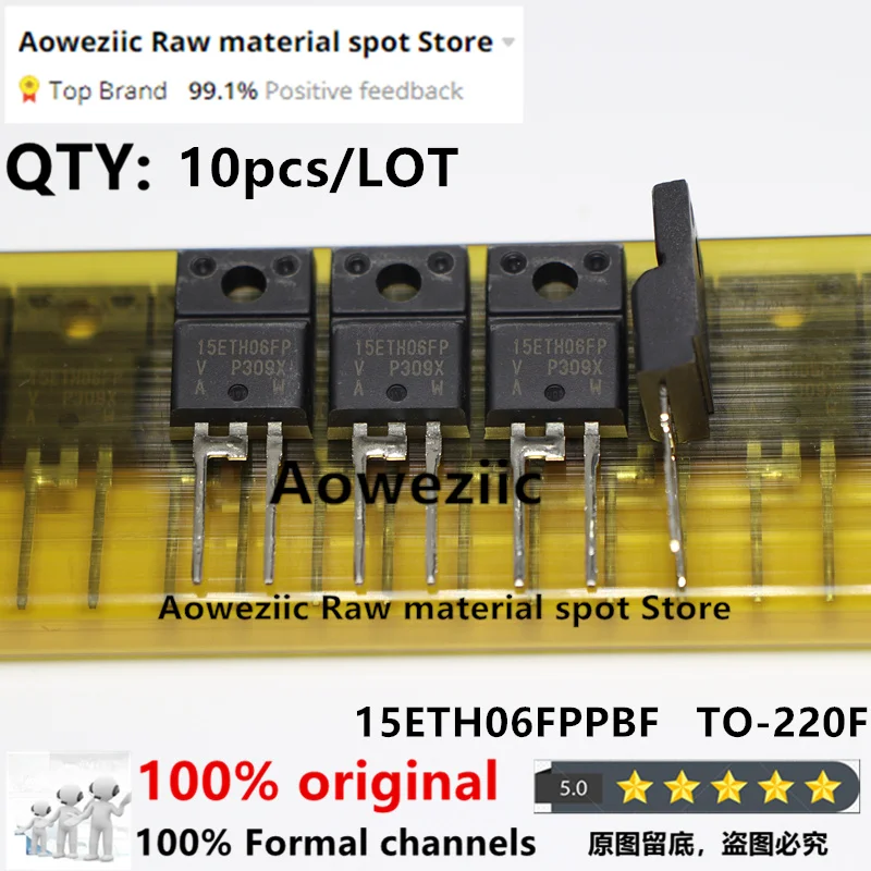 

Aoweziic, новинка 100% года, импортная оригинальная фотовспышка 15ETH06FPPBF 15ETH06FP, быстрое восстановление диода 15а 600 в