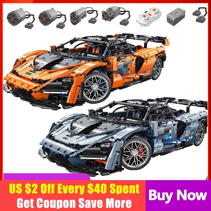 

High-Tech RC McLarens Senna Super Hypercar Racing Car MOC Model Building Block Brick Kids Educational Toys Christmas Gifts T5013