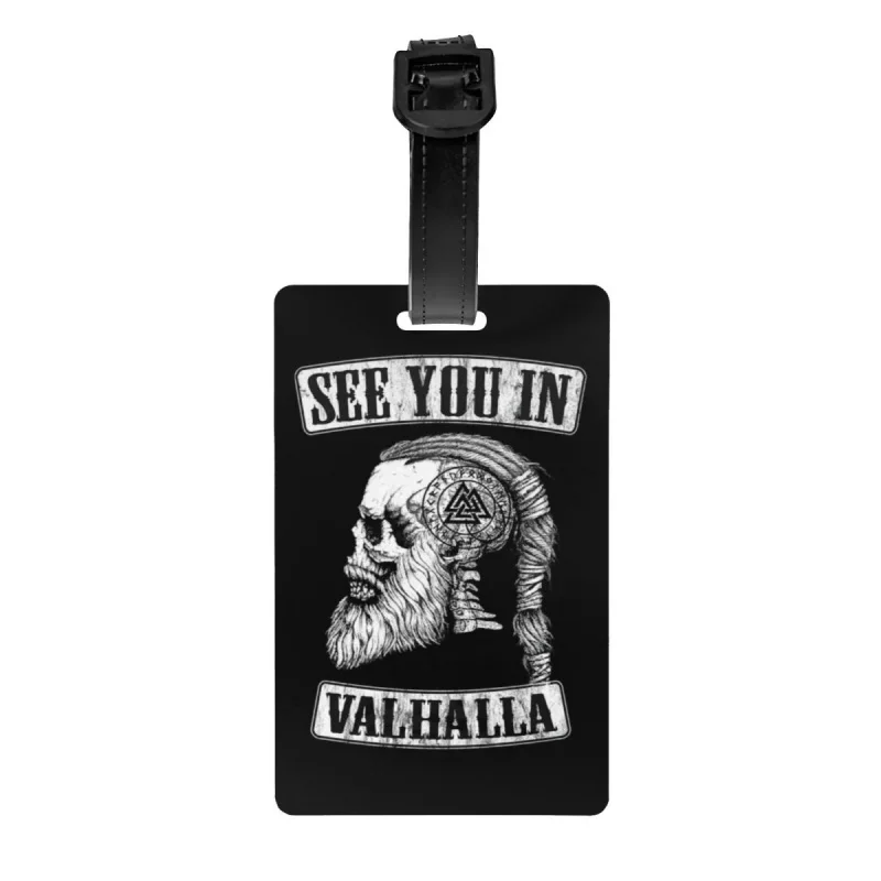 

Чемодан викингов с черепом «See You In Valhalla» для чемоданов забавные скандинавские багажные бирки Odin Ragnar Warrior Крышка для личной безопасности идентификационная этикетка