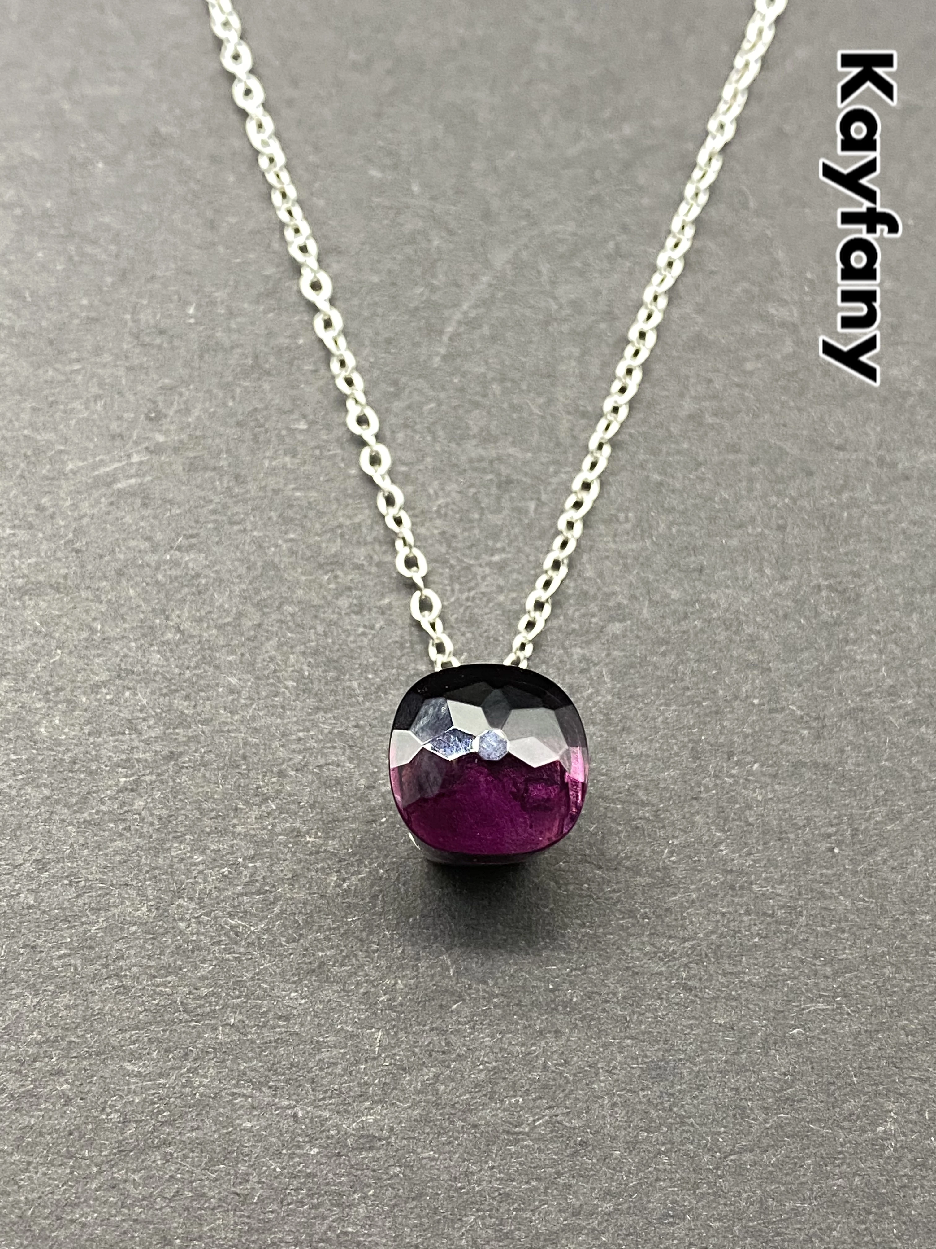 

Pomellato Candy Style Necklace For Women Natural Purple Crystal Pendant Necklace 28 Colors Gold Plated Fashion Jewelry Gift