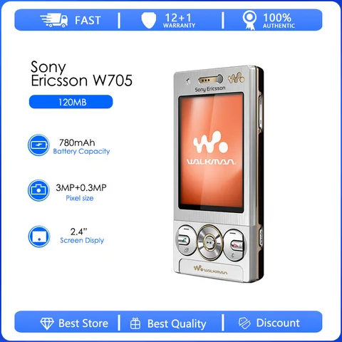 Обновленный Оригинальный разблокированный мобильный телефон Sony Ericsson W705 W705U 2G FM разблокированный сотовый телефон Бесплатная доставка