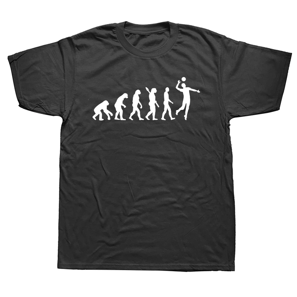 

Funny Evolution Playing Volleyball T Shirts Graphic Cotton Streetwear Short Sleeve O-Neck Harajuku T-shirt Mens