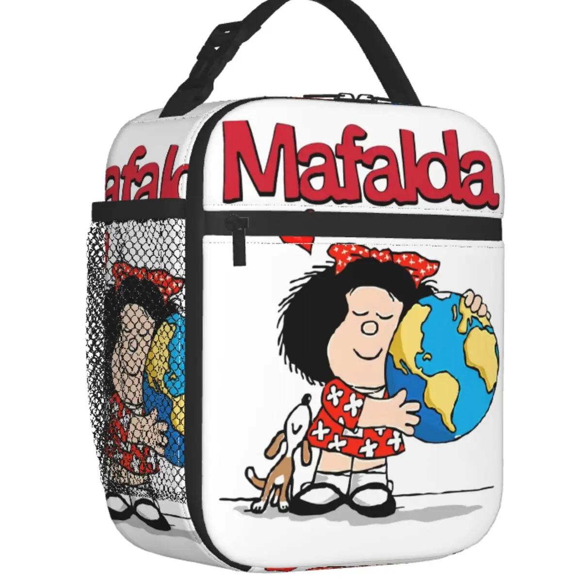 

Термоизолированный Ланч-бокс Mafalda World Her щенок, мультяшный Портативный Ланч-бокс Quino, многофункциональный пищевой контейнер для пикника