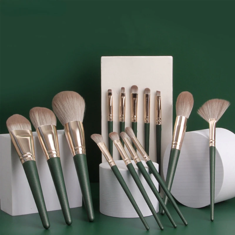 

Набор кистей для макияжа 14 шт., большие пушистые мягкие для теней для век, основы, женские косметические принадлежности для пудры, румян