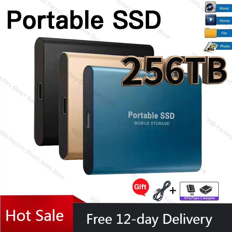 256TB Portable SSD High-speed Mobile Solid State Drive 4TB 2TB SSD Mobile Hard Drives External Storage Decives for PC Laptop