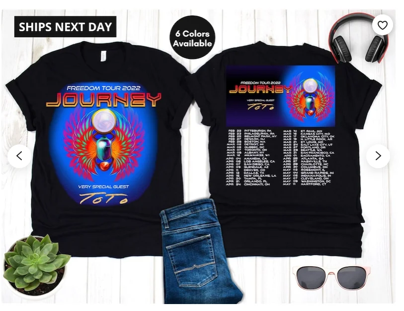 

Journey Freedom Tour 2022 T-Shirt Men's Size S-3XL Cotton