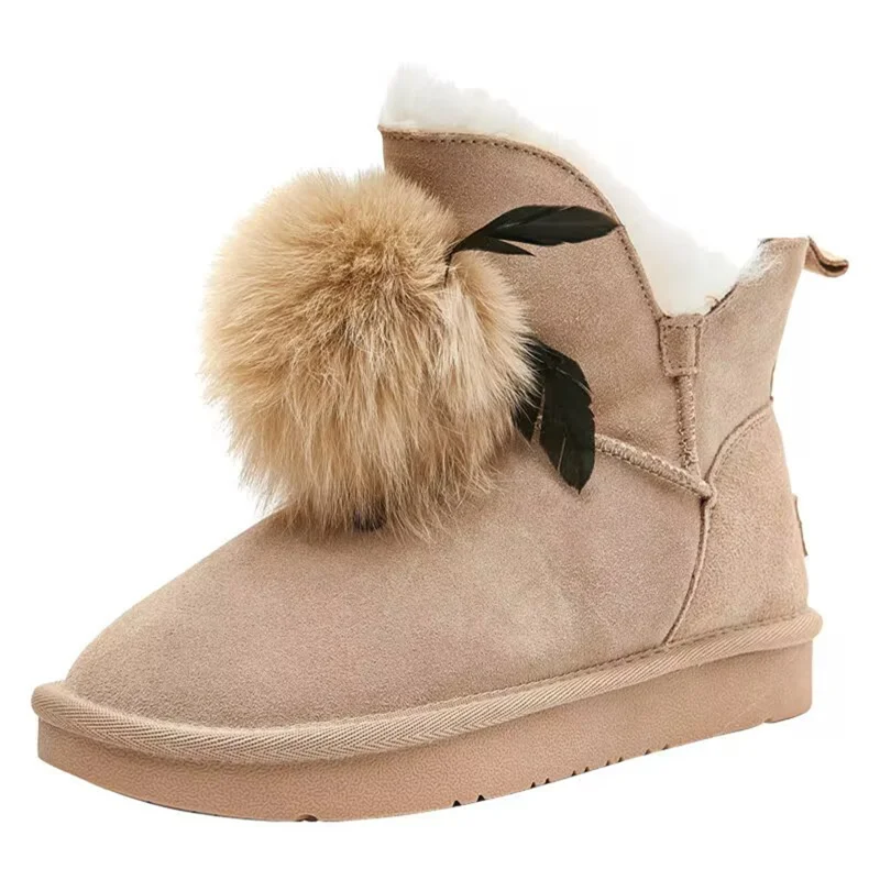 

Fox hair handcrafted with cashmere warm casual all-in-one thick sole fur boots classic plus-size women's 35-39