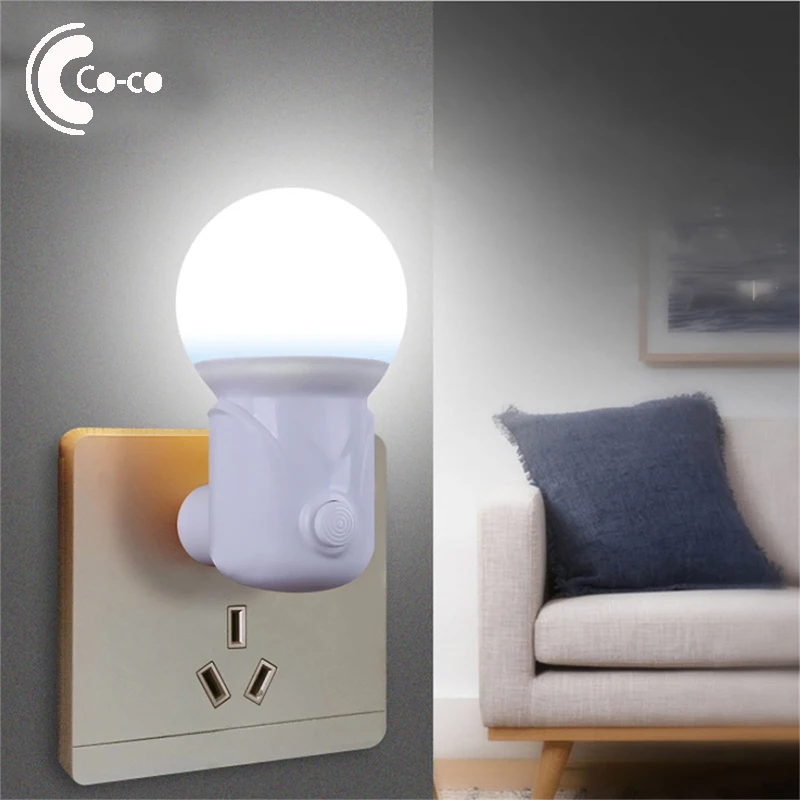 

LED Plug-type Night Lamp Manual Bedroom Decor Room Indoor Lighting Night For Baby Feeding Luminaires Bedside Interior Light