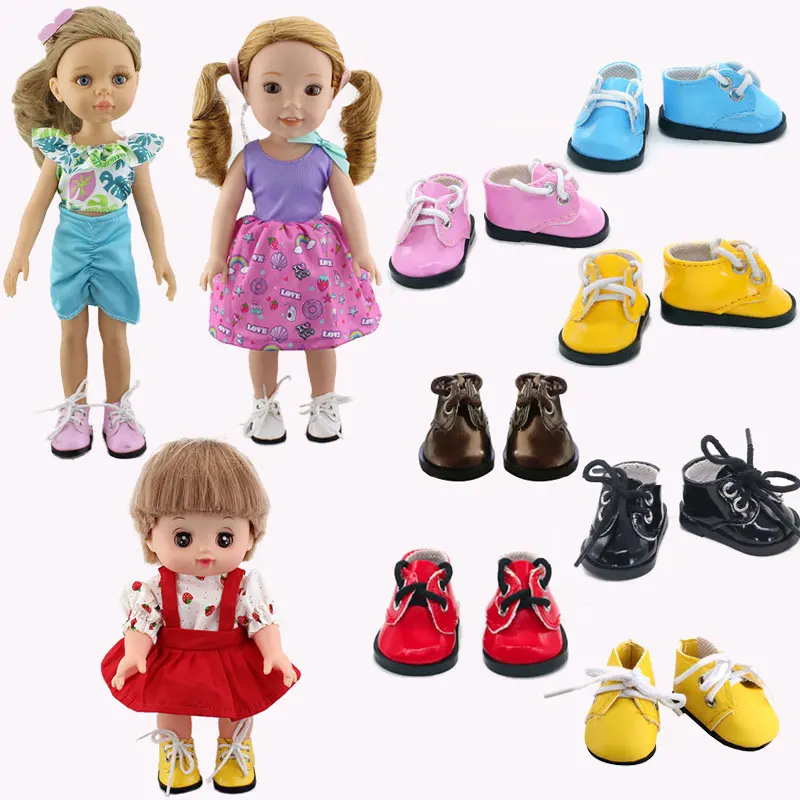 

Модная кожаная обувь для 14 дюймовых Wellie Wisher и 32-34 см Paola Reina и 25 см Mellchan Baby Doll, аксессуары для кукол.