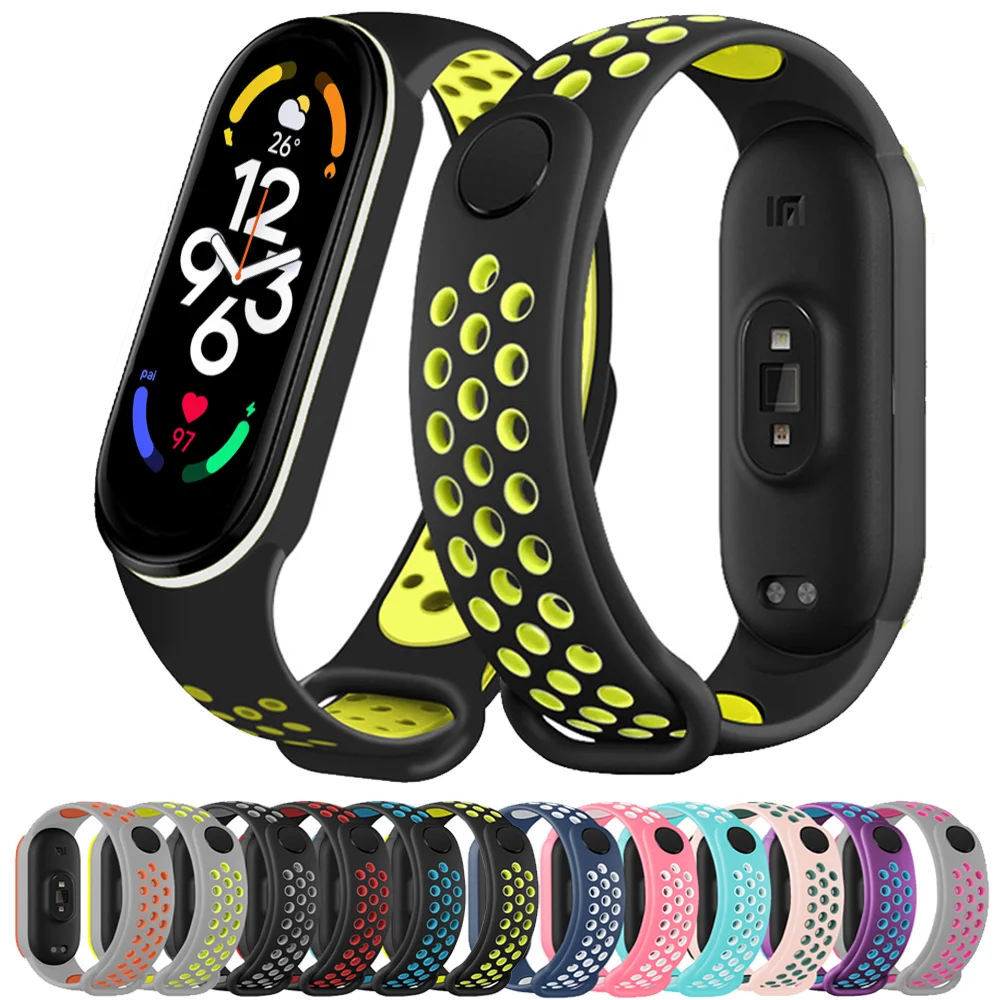 

Strap for Mi band 6 Bracelet Sport Silicone Miband4 miband5 Wrist correa belt Replacement Wristband for xiaomi Mi band 7 6 5 4 3