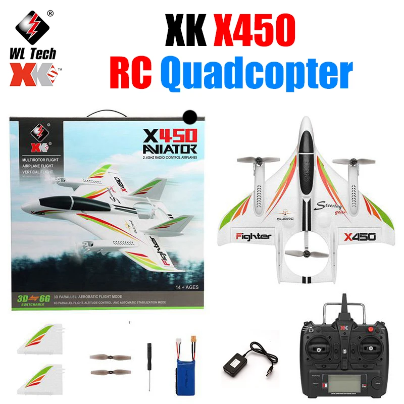 

Квадрокоптер WLtoys XK X450, 2,4 ГГц, 6 каналов, 3D/6 ГГц
