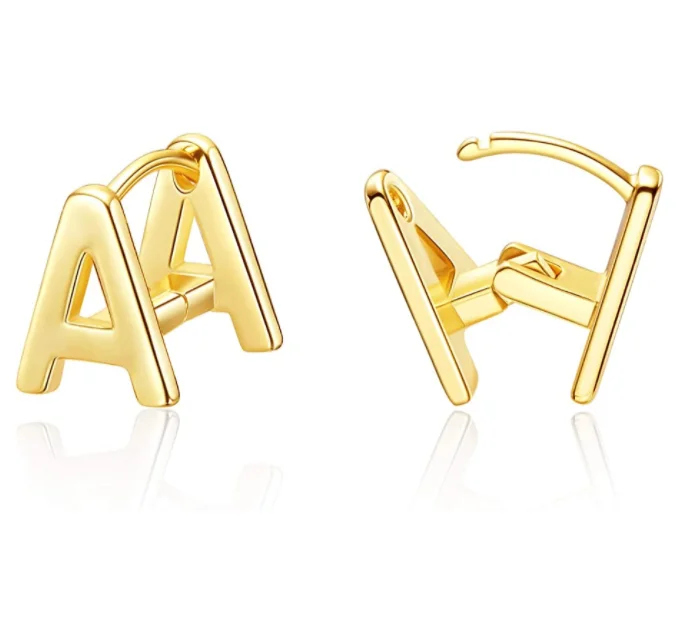 

1 Set 26pairs Initial Stud Ear Rings for Women 14K Gold Plated 26 Letters A-Z Earrings Valentine's Day Jewelry Gifts