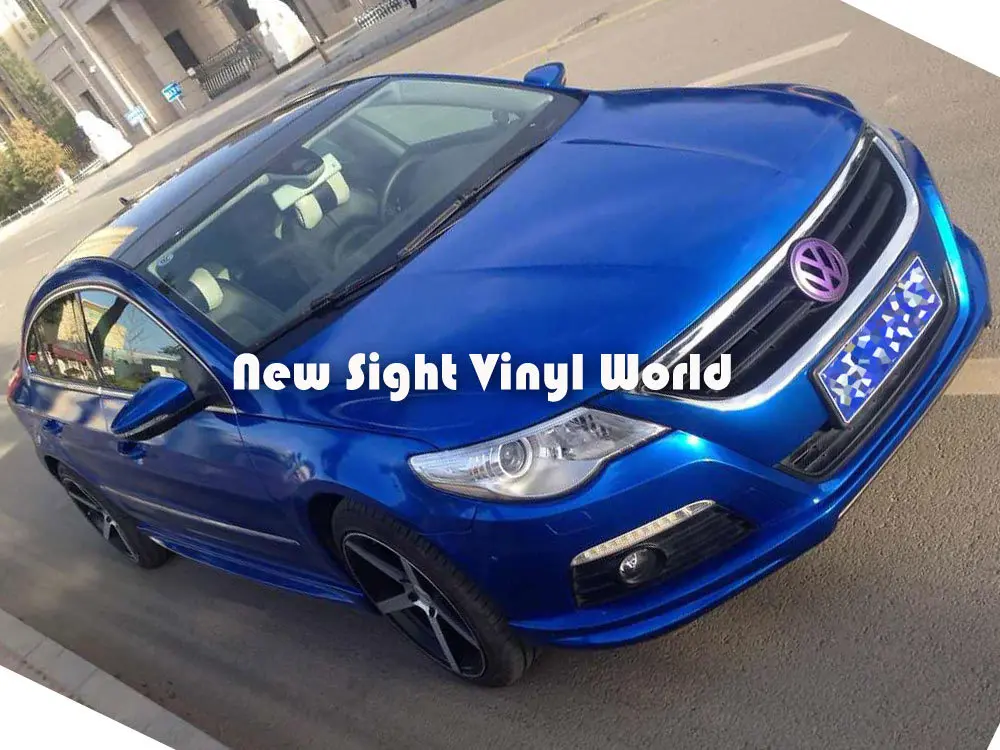 

High Quality Gloss Blue Metallic Vinyl Wrap Glossy Metallic Blue Vinyl Film Air Free For Vehicle Wraps Size:1.52*18M