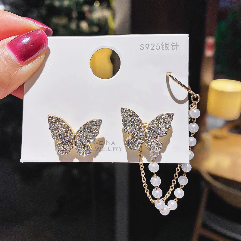 

Hot Sell Butterfly Ear Clips Without Piercing For Women Sparkling Zircon Ear Cuff Clip Earrings Wedding Party Jewelry Gifts