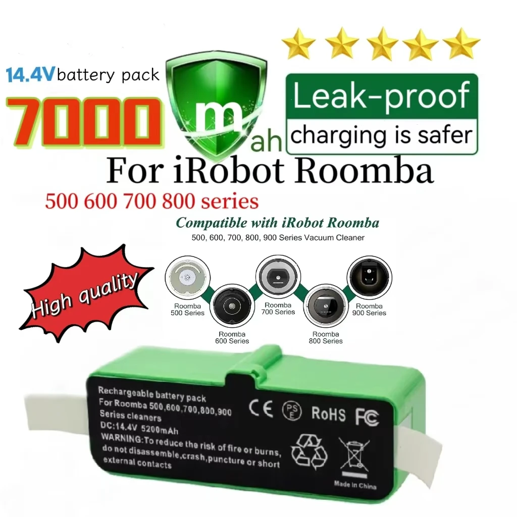 Литиевая аккумуляторная батарея 14 4 В 5000 мА/ч для iRobot Roomba 500 600 700 800 900 серия 620 650 770 780