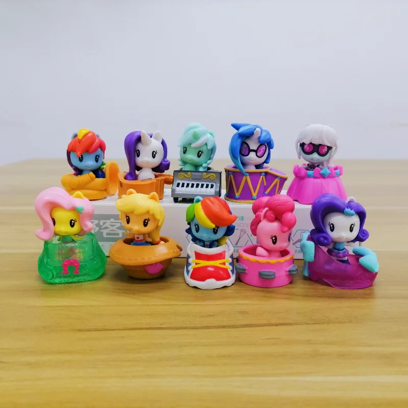 

Hasbro My Little Pony Q Version Action Figure Twilight Sparkle Rainbow Dash Rarity Fluttershy Doll Toy Model Ornaments Kid Gifts