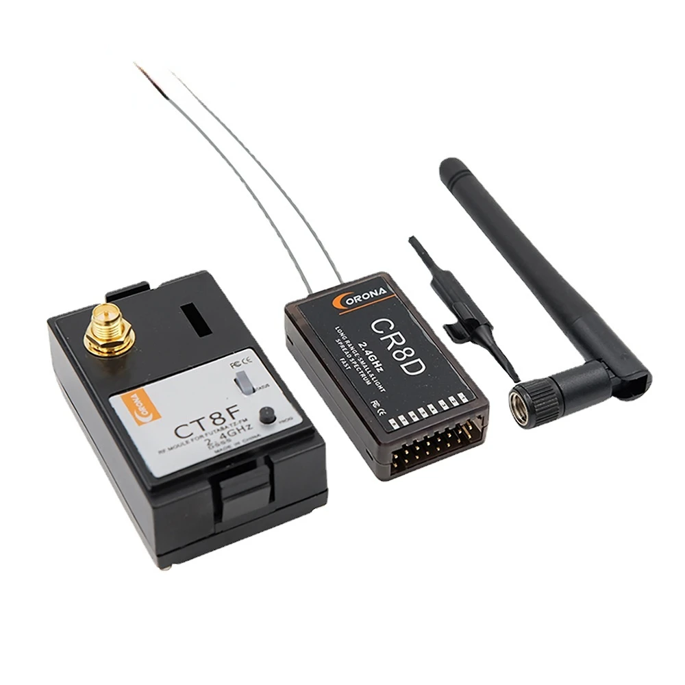 

Corona 2.4Ghz Futaba HiTec Module TX RX Combo Kit CR8D and CT8F (V2 DSSS) Convert To System RC Toy Model Transmitter