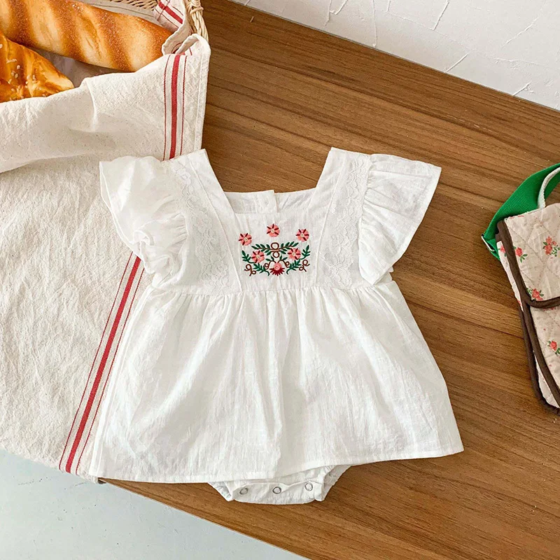Summer Newborn Baby Girl Rompers Sleeveless Printing Jumpsuits Cute Sweet Toddler Bodysuits for Infants Baby Girls Clothes