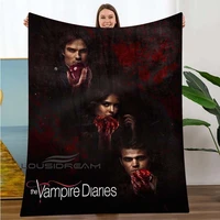 american tv series the vampire diaries blanket plush rectangular sofa nap blanket home decoration travel picnic portable blanket