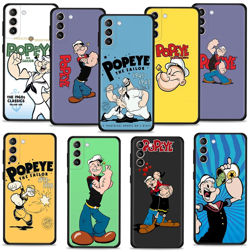

For Samsung S10 S10e S21 Plus S8 S20 FE 2022 S9 S22 Ultra 5G S7 Phone Coque Full Popeye the sailor man