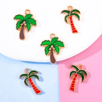 10pcs 1520mm enamel coconut tree diy pendant earring bracelet accessories for jewelry making handmade palm plant craft supplies