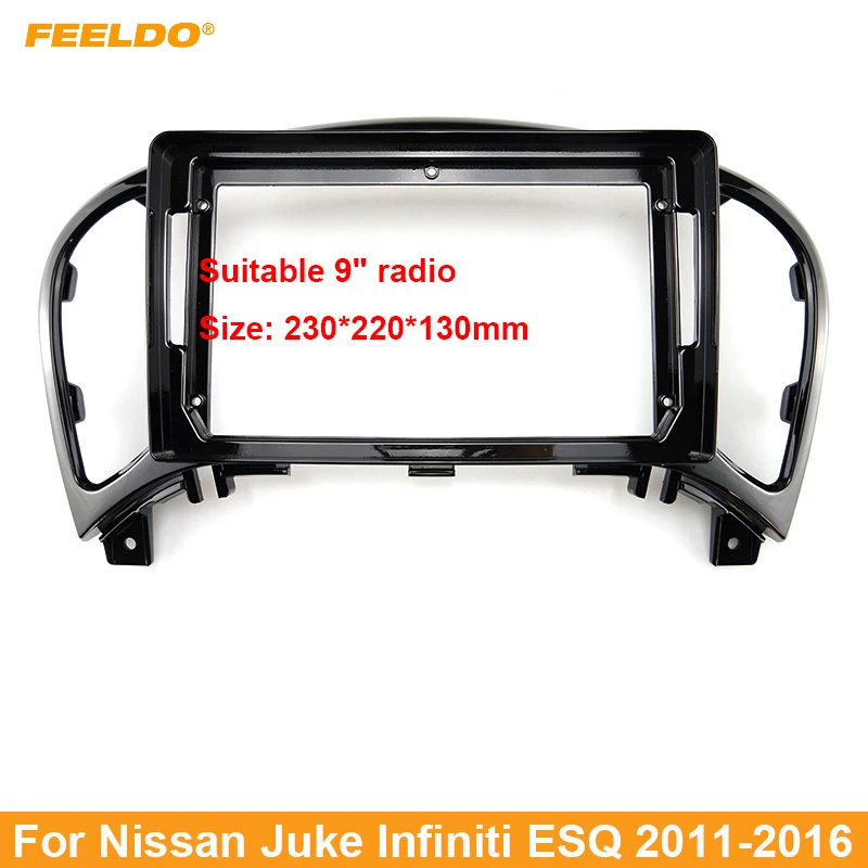 

FEELDO Car Audio 9" Big Screen 2DIN Fascia Frame Adapter For Nissan Juke Infiniti ESQ CD/DVD Player Dash Fitting Panel Frame Kit