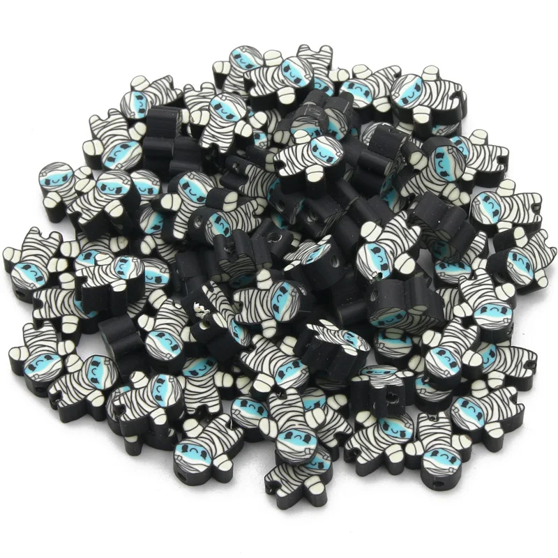 

20Pcs Cartoon Mummy Polymer Handmade Loose Spacer Clay Beads for Jewelry Making DIY Bracelet Necklace Earring Accessories