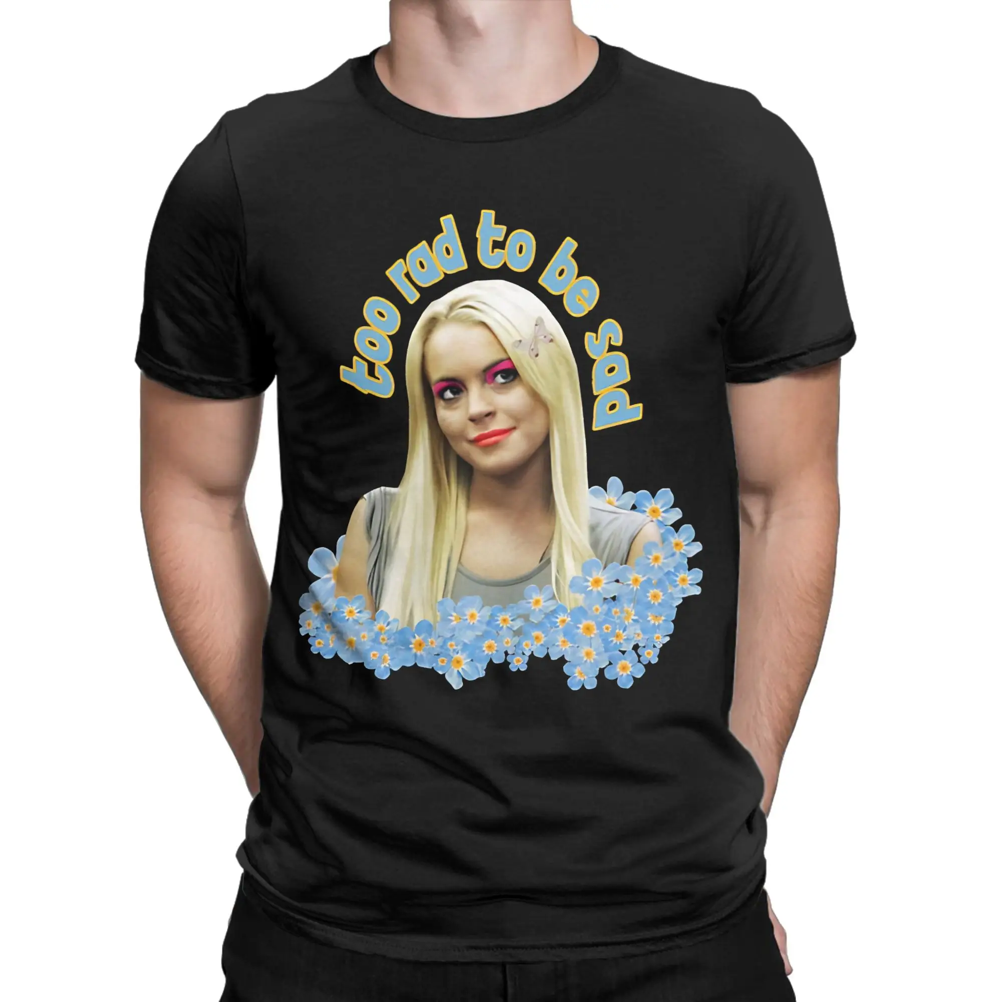 Фото Футболка из 100% хлопка Novelty, футболки с Линдси Лохан для мужчин №1